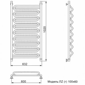 Полотенцесушитель Ника Curve ЛЗ Г 100/60/63