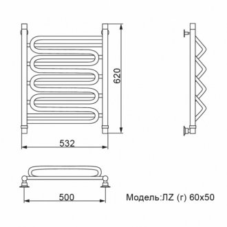 Полотенцесушитель Ника Curve ЛЗ Г 60/50/53