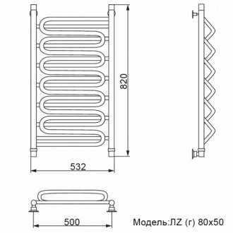Полотенцесушитель Ника Curve ЛЗ Г 80/50/53
