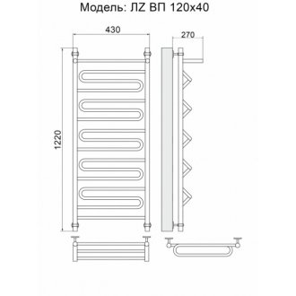 Полотенцесушитель Ника Curve ЛЗ ВП 120/40/43
