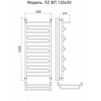 Полотенцесушитель Ника Curve ЛЗ ВП 120/50/53