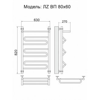 Полотенцесушитель Ника Curve ЛЗ ВП 80/60/63