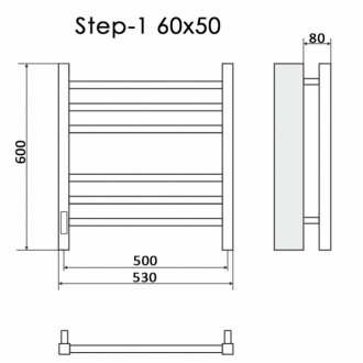 Полотенцесушитель электрический Ника Step-1 60/50 U белый