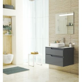 Мебель для ванной OWL Hella Cristal 80 серый глянец