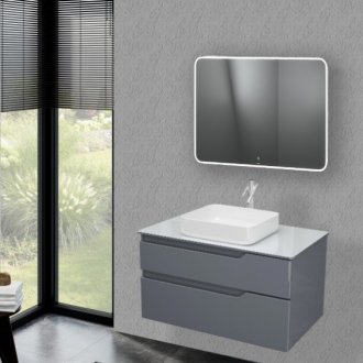 Мебель для ванной OWL Hella Cristal 100 серый глянец