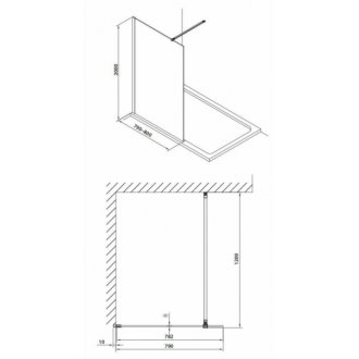 Душевая перегородка Omnires Marina DNR80XCRTR