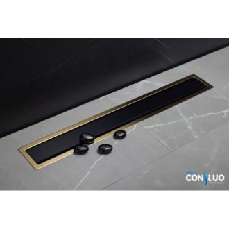 Душевой канал Pestan Confluo Premium Gold Black Glass Line 750
