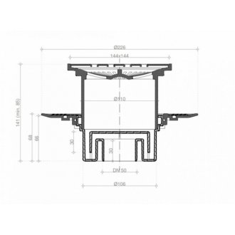 Душевой трап Pestan Confluo Standard Vertical Square