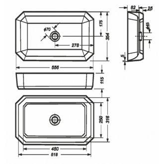 Раковина Sanita Luxe Line 55