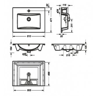 Раковина Sanita Luxe Quadro 60