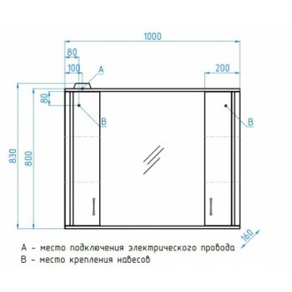 Зеркало со шкафчиком Style Line Панда 100/С Стандарт