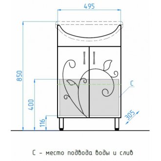 Мебель для ванной Style Line Эко Фьюжн №9 55