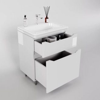Мебель для ванной Style Line Марелла 60 см напольная белая глянцевая