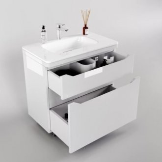 Мебель для ванной Style Line Марелла 80 см напольная белая глянцевая