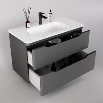 Мебель для ванной Style Line Марелла 90 см подвесная темно-серая