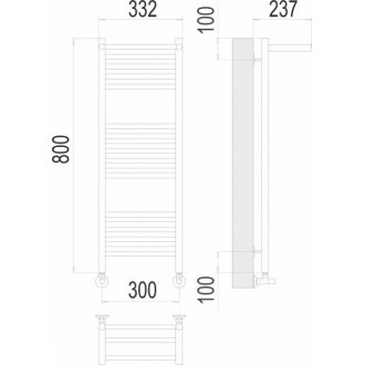 Полотенцесушитель водяной Terminus Аврора 300x800 с полкой