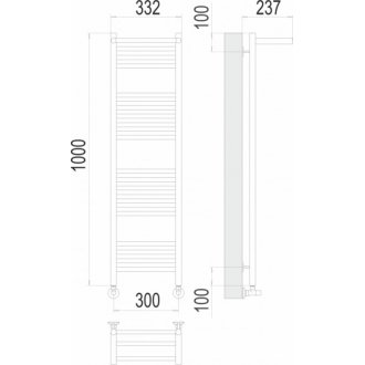 Полотенцесушитель водяной Terminus Аврора 300x1000 с полкой