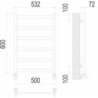 Полотенцесушитель водяной Terminus Аврора 500x600