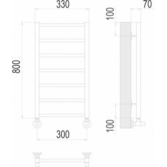 Полотенцесушитель водяной Terminus Контур 300x800