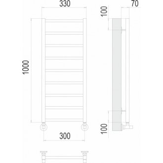 Полотенцесушитель водяной Terminus Контур 300x1000