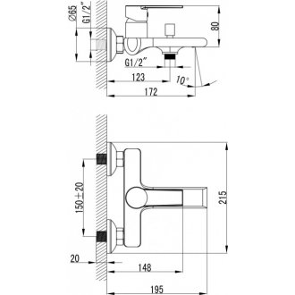 Смеситель для ванны Vento Como CM59234C