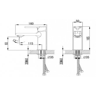 Смеситель для раковины Vento Milano ML48016C