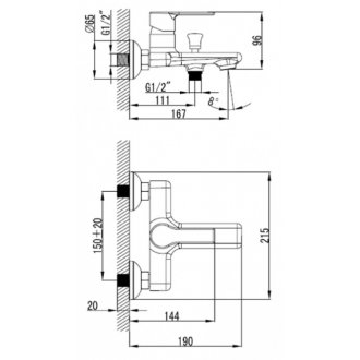 Смеситель для ванны Vento Milano ML48023C