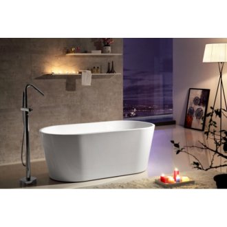 Акриловая ванна Abber AB9203-1.6 160x80 см, отдельностоящая, овальная, с каркасом, со сливом-переливом