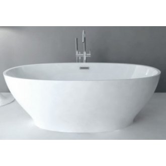 Акриловая ванна Abber AB9207 165x80 см, отдельностоящая, овальная, с каркасом, со сливом-переливом