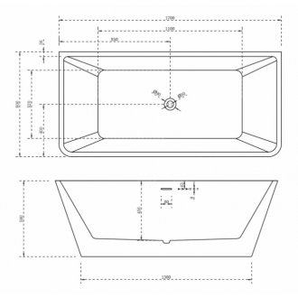 Акриловая ванна Abber AB9212-1.7 170x80 см, отдельностоящая, с каркасом, со сливом-переливом
