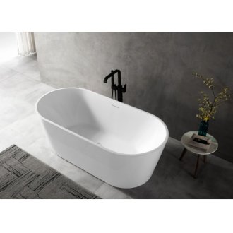 Акриловая ванна Abber AB9320-1.6 160x75 см, отдельностоящая, овальная, с каркасом, со сливом-переливом