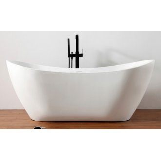 Акриловая ванна Abber AB9322 180x80 см, отдельностоящая, овальная, с каркасом, со сливом-переливом