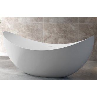 Акриловая ванна Abber AB9333 180x80 см, отдельностоящая, овальная, с каркасом, со сливом-переливом
