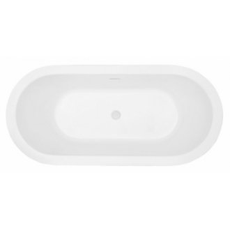 Акриловая ванна Abber AB9345-1.7 170x80 см, отдельностоящая, овальная, с каркасом, со сливом-переливом