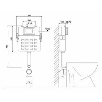 Инсталляция для приставного унитаза Abber AC0104