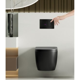 Клавиша смыва сенсорная Abber AC0122SMB черная матовая