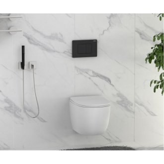 Клавиша смыва сенсорная Abber AC0122SMB черная матовая