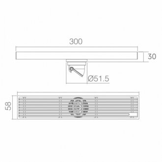 Душевой лоток Abber AE79B300NG 30 см