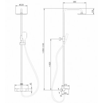 Душевая стойка Abber Thermostat AF8516NG