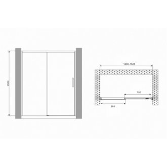 Душевая дверь Abber Komfort AG93150B 150 см