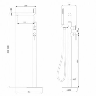 Смеситель для ванны Abber Perfekte 316 AF8A15BST