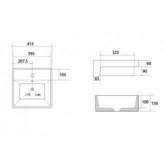 Раковина Abber Rechteck AC2208 белая