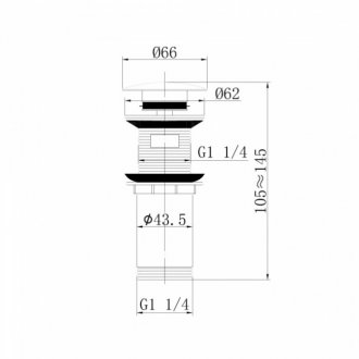 Донный клапан Abber AF0010B черный матовый