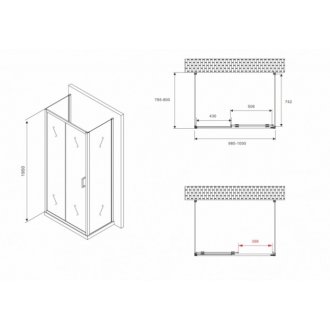 Душевой уголок Abber Schwarzer Diamant AG30100BH-S75B-S75B 100x75