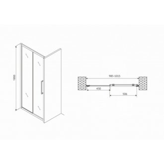 Душевая дверь Abber Schwarzer Diamant AG30100H 100 см