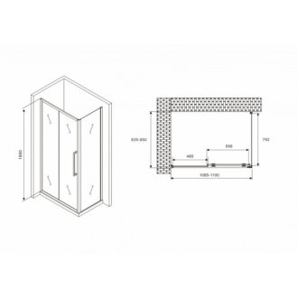 Душевой уголок Abber Schwarzer Diamant AG30110BH-S85B 110x85