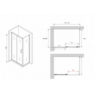 Душевой уголок Abber Schwarzer Diamant AG301205-S505 120x50