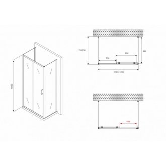 Душевой уголок Abber Schwarzer Diamant AG30120B-S75B-S75B 120x75