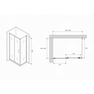 Душевой уголок Abber Schwarzer Diamant AG30120B5-S100B5 120x100