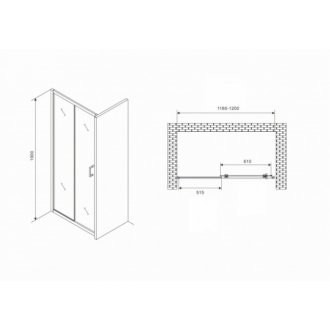 Душевая дверь Abber Schwarzer Diamant AG30120B5 120 см